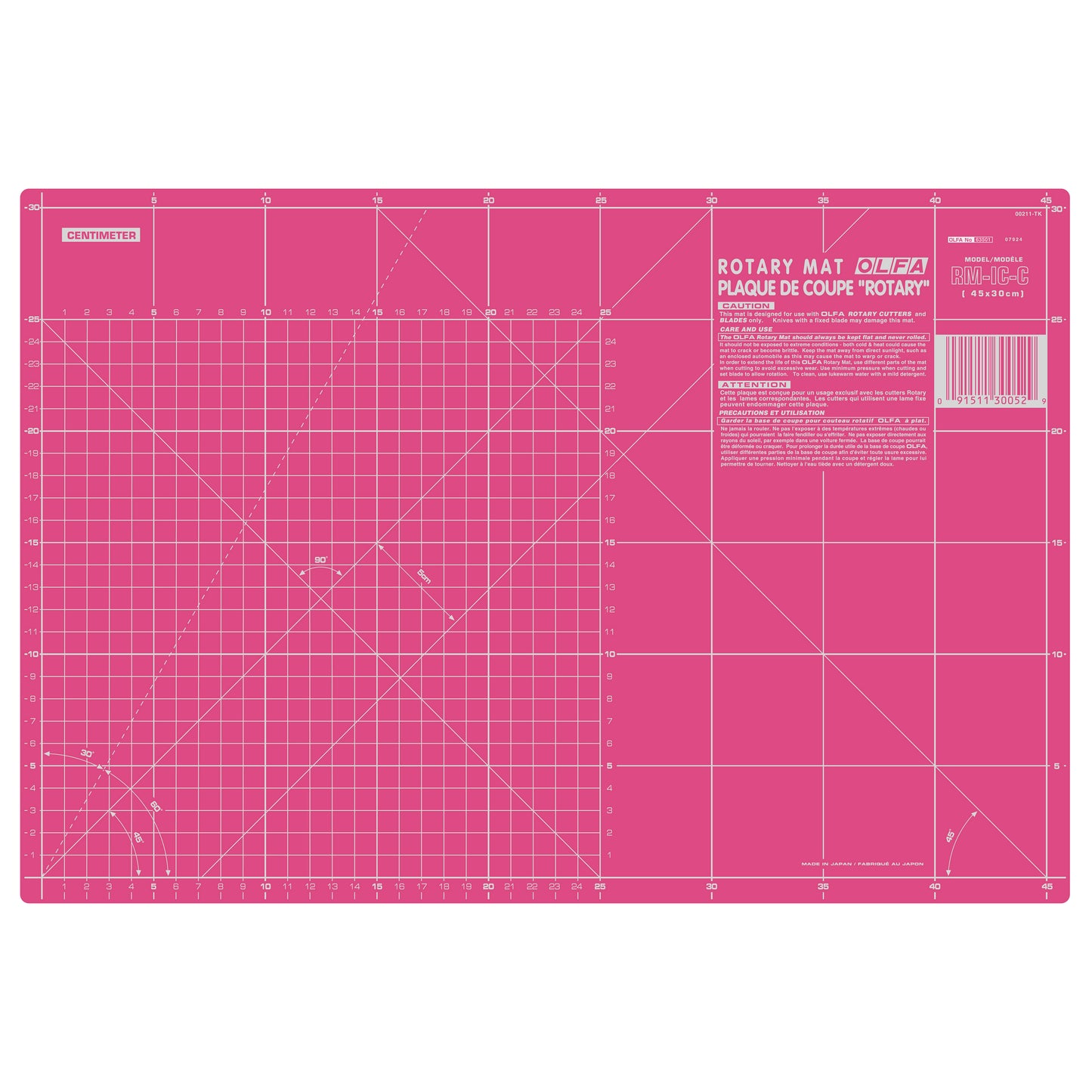 Olfa Cutting Mat - 18" x 12" (45cm x 30cm) (Pink)