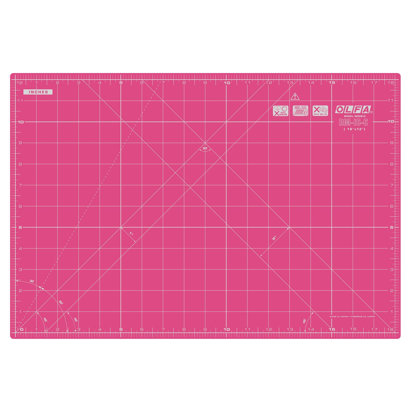 Olfa Cutting Mat - 18" x 12" (45cm x 30cm) (Pink)