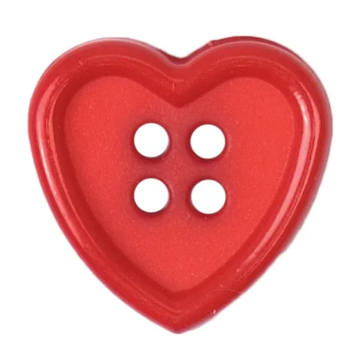SEHLBACH B BUTTON 4H SMALL RED HEART