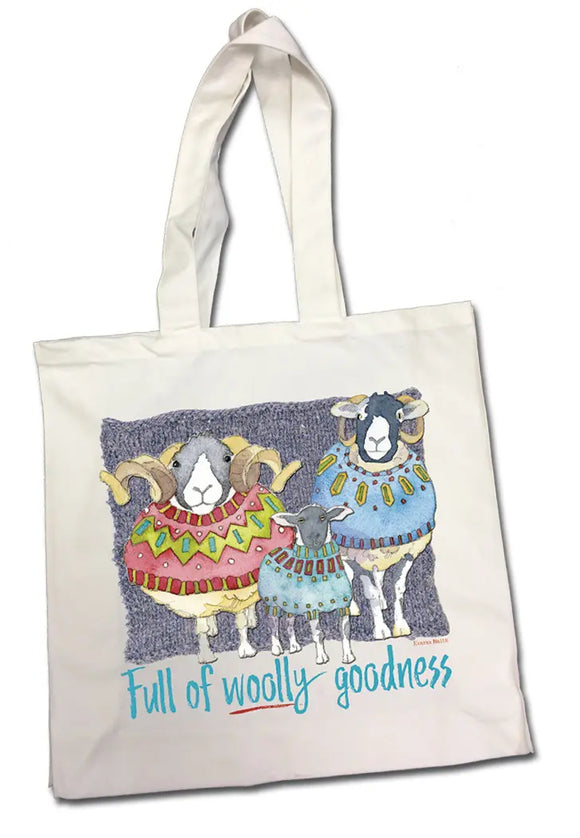 Full of Woolly Goodness Cotton Canvas Bag by Emma Ball Ltd