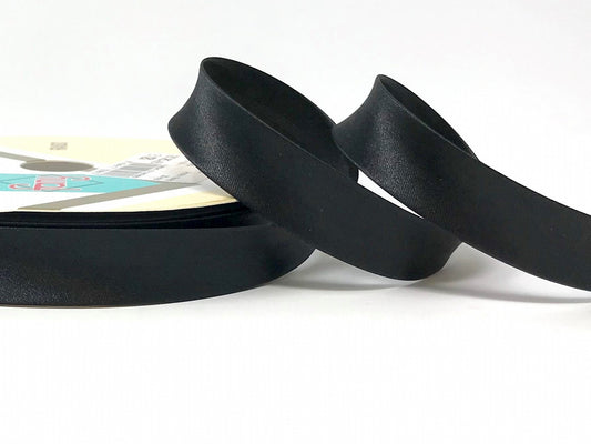Satin Bias Binding - 18mm Black