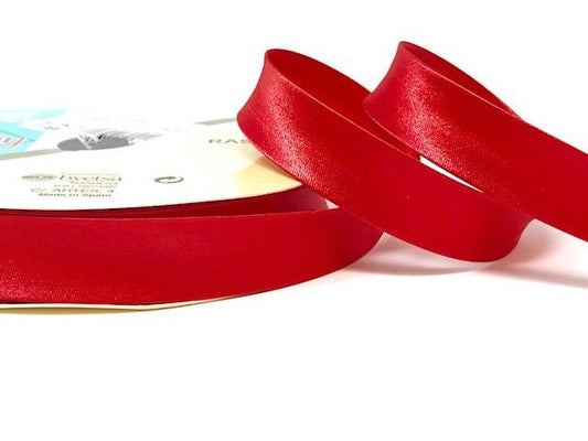 Satin Bias Binding - 18mm Red