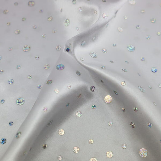 Satin + Hologram Sequin White