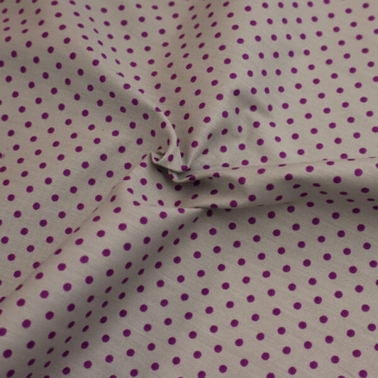 Reynard Fabrics Cotton Poplin - Polka Dot Silver/Violet