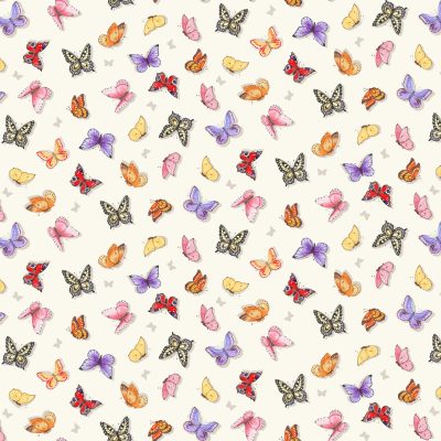 Makower Fabrics - Summer Days - Butterflies Cream