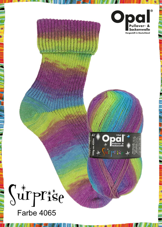 Opal Surprise - 4ply Sock Yarn - Purple Rainbow