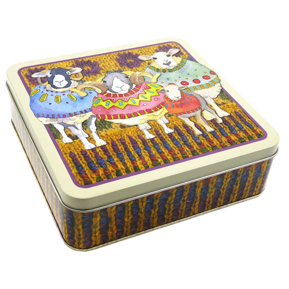 Sheep in Sweaters Large Square Tin by Emma Ball