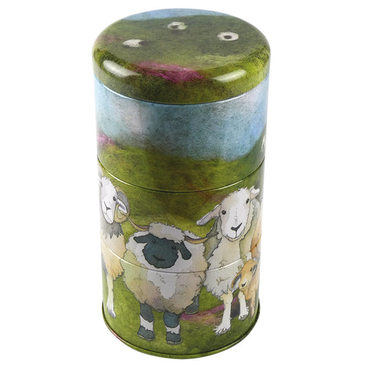 Felted Sheep Tall Stacker Tin by Emma Ball
