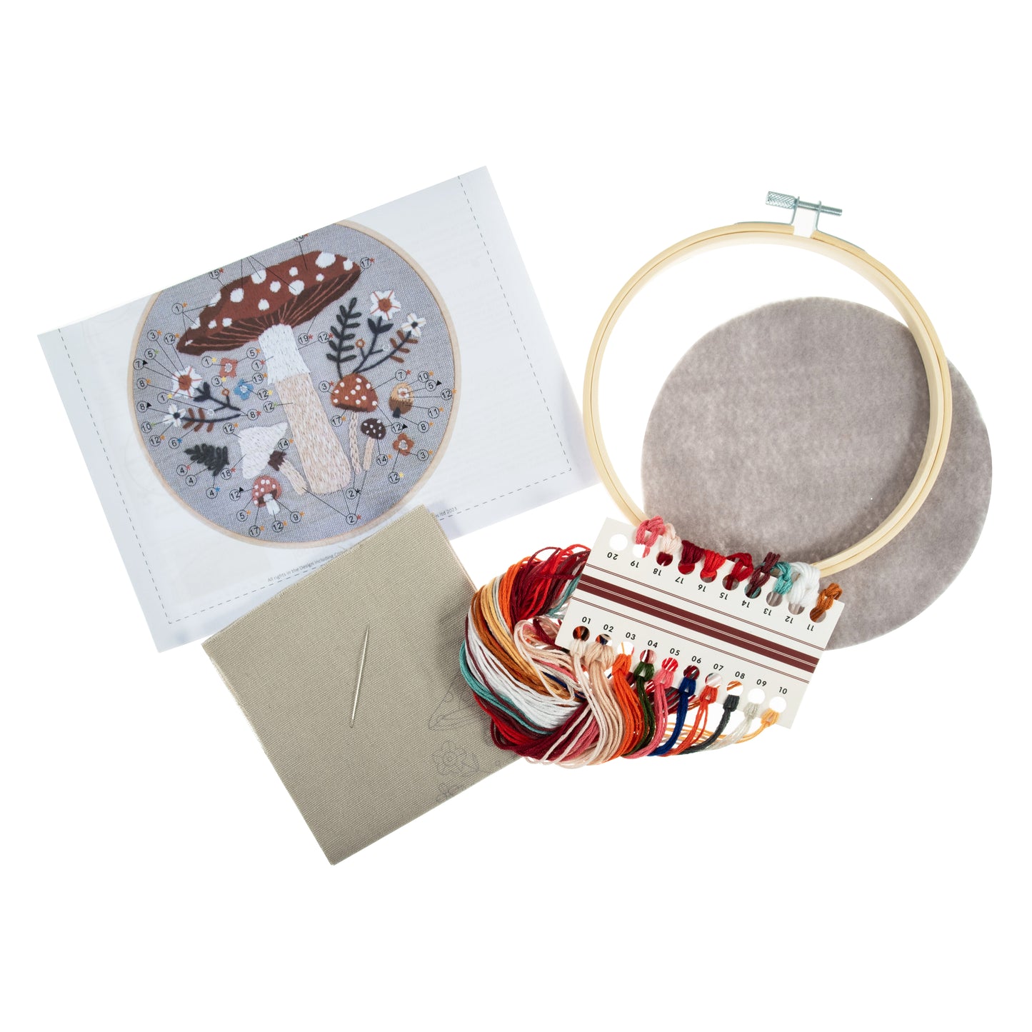 Embroidery Hoop Kit - Toadstool