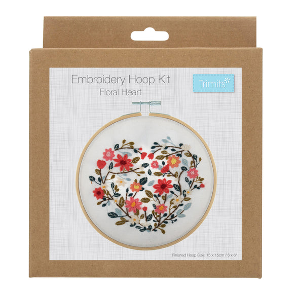 Embroidery Hoop Kit - Floral Heart