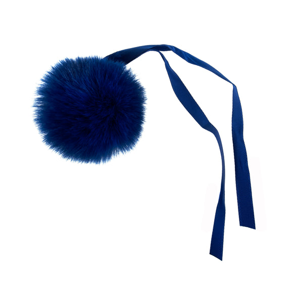Pom Pom: Faux Fur: Medium: 6cm: 1 Piece: Blue