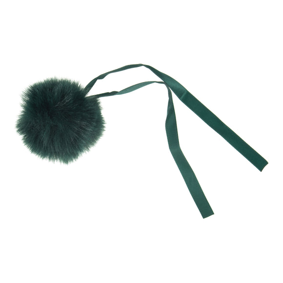 Pom Pom: Faux Fur: Medium: 6cm: 1 Piece: Dark Green