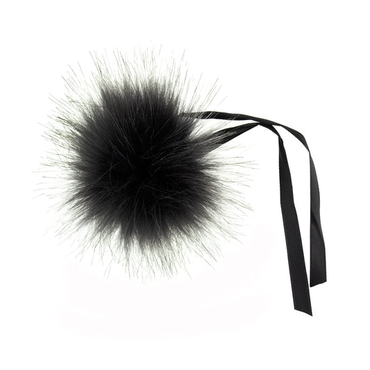 Pom Pom: Faux Fur: Medium: 6cm: 1 Piece: Grey Tip
