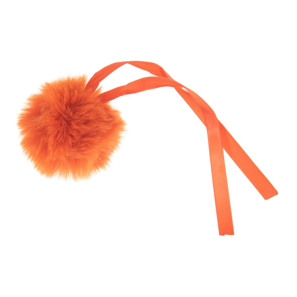 Pom Pom: Faux Fur: Medium: 6cm: 1 Piece: Orange