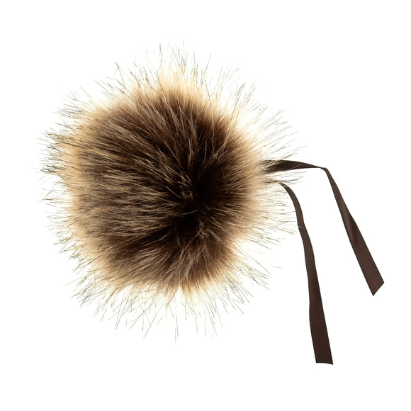 Pom Pom: Faux Fur: Medium: 11cm: 1 Piece: Brown
