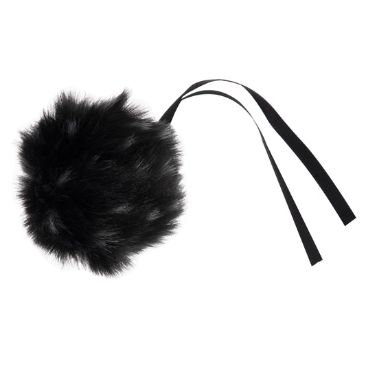 Pom Pom: Faux Fur Tipped: Medium: 11cm: 1 Piece: Black Spot