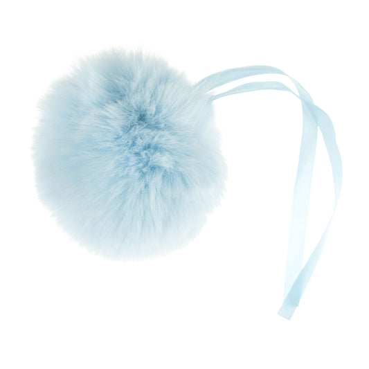 Pom Pom: Faux Fur: Medium: 11cm: 1 Piece: Bright Blue