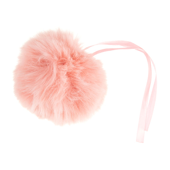 Pom Pom: Faux Fur: Medium: 11cm: 1 Piece: Bright Pink