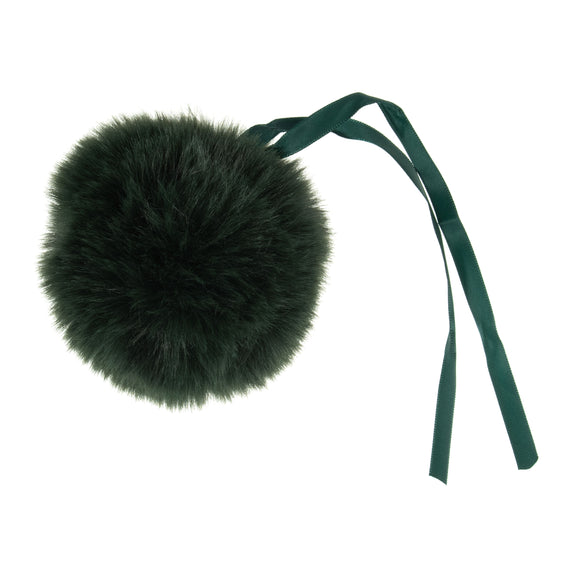 Pom Pom: Faux Fur: Medium: 11cm: 1 Piece: Dark Green