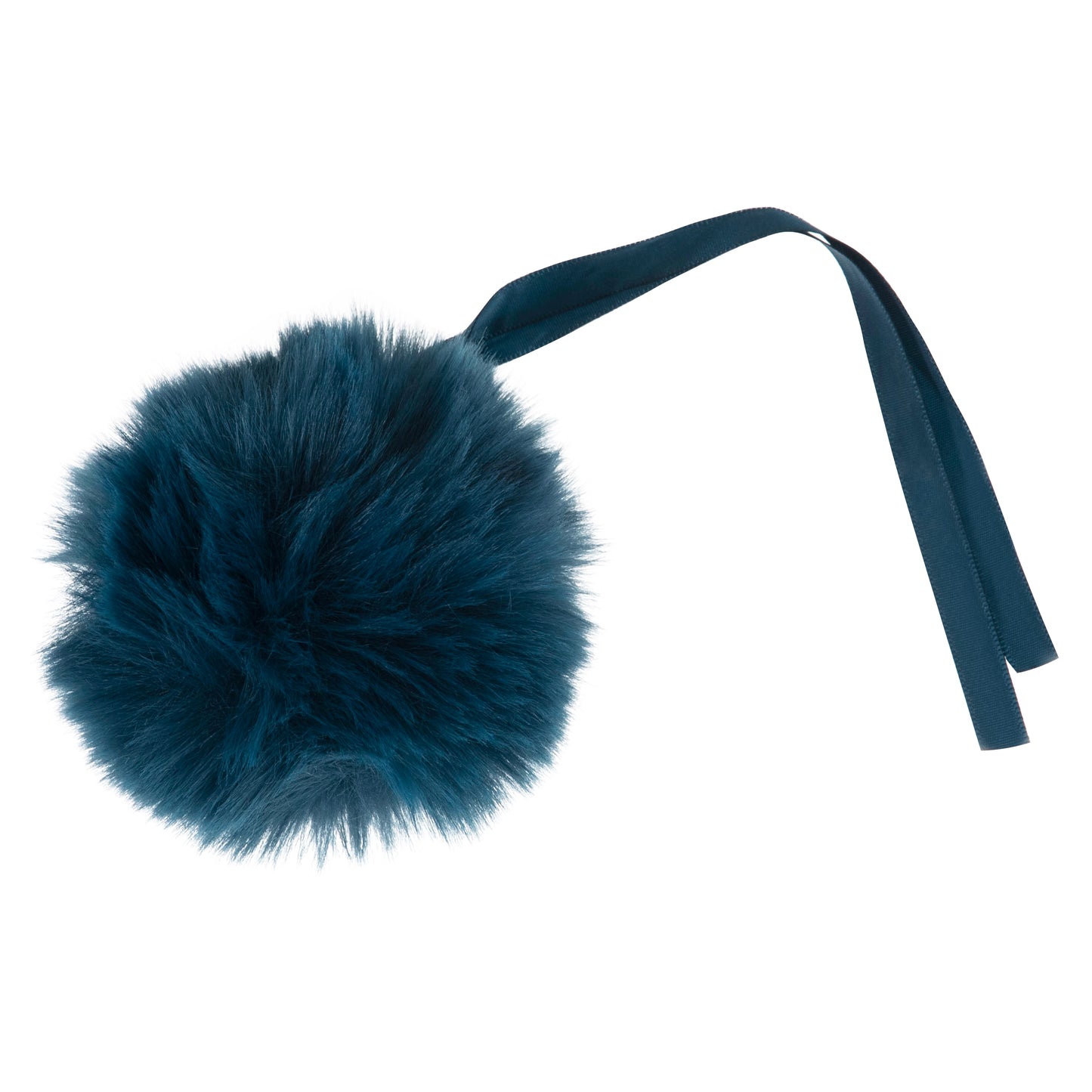 Pom Pom: Faux Fur Tipped: Medium: 11cm: 1 Piece: Teal