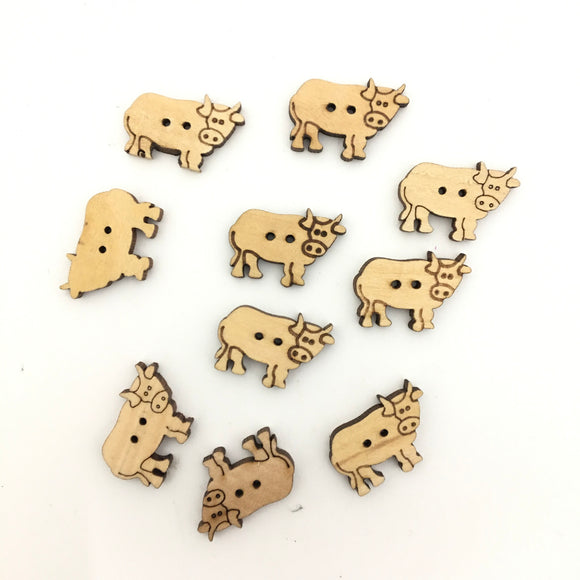 Wooden Button Shapes - Cow