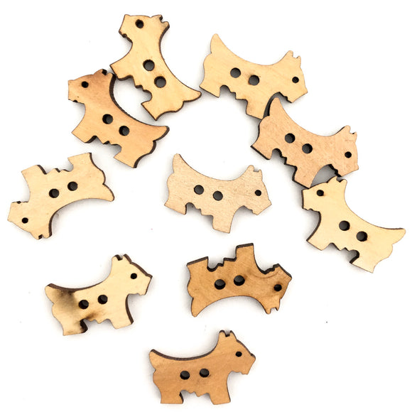 Wooden Button Shapes - Dog