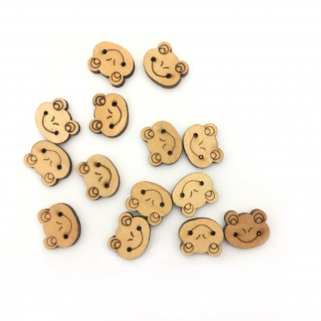 Wooden Button Shapes - Frog