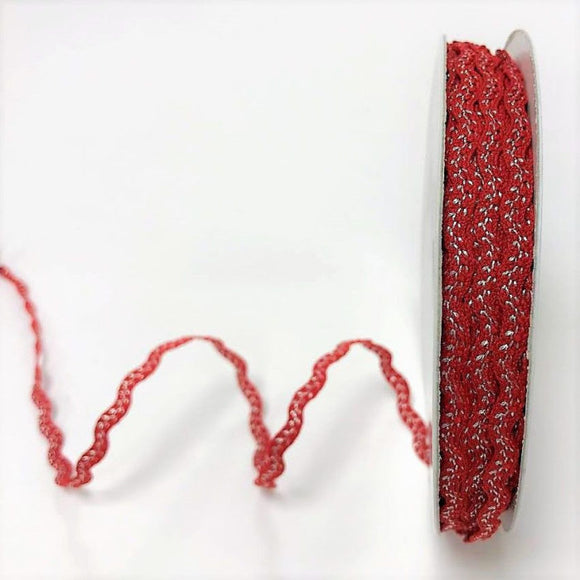 Bertie’s Bows Red & Silver 6mm Ric Rac