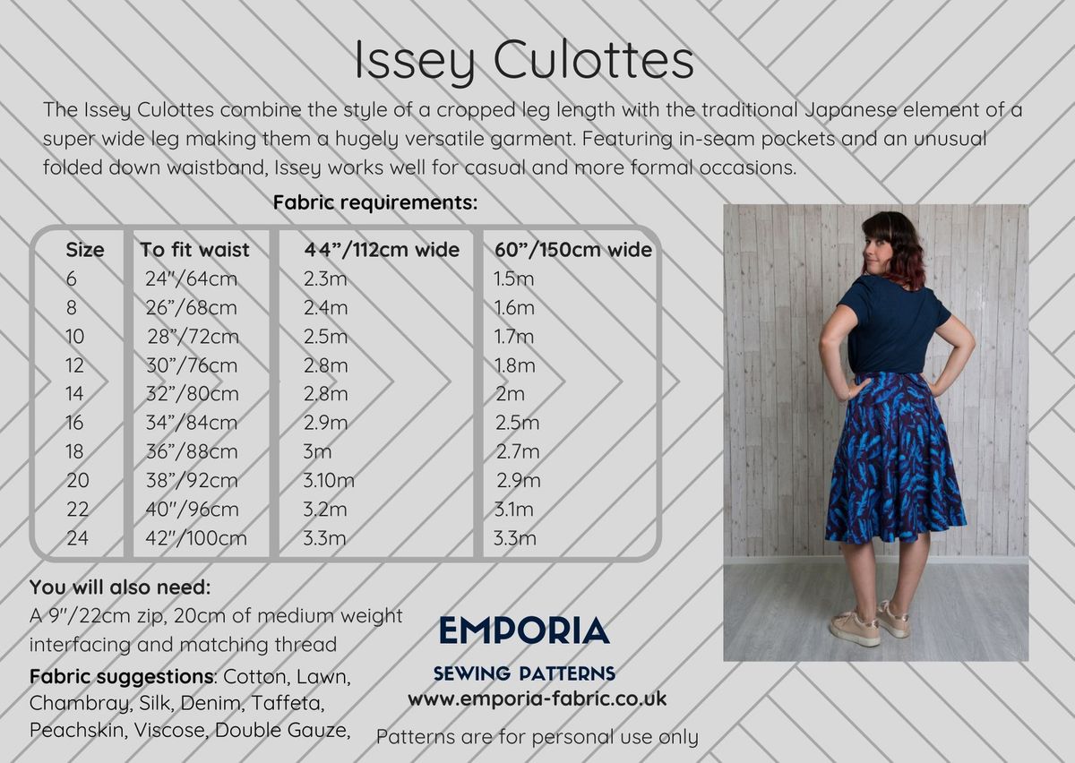 Emporia Patterns - Issey Culottes Pattern