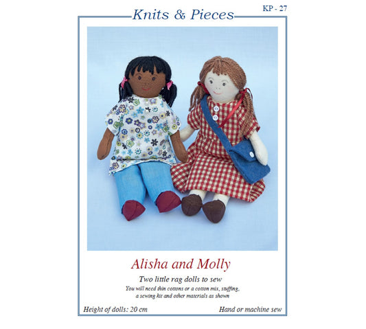 Alisha & Molly Rag Dolls *Sewing Pattern* by Knits & Pieces