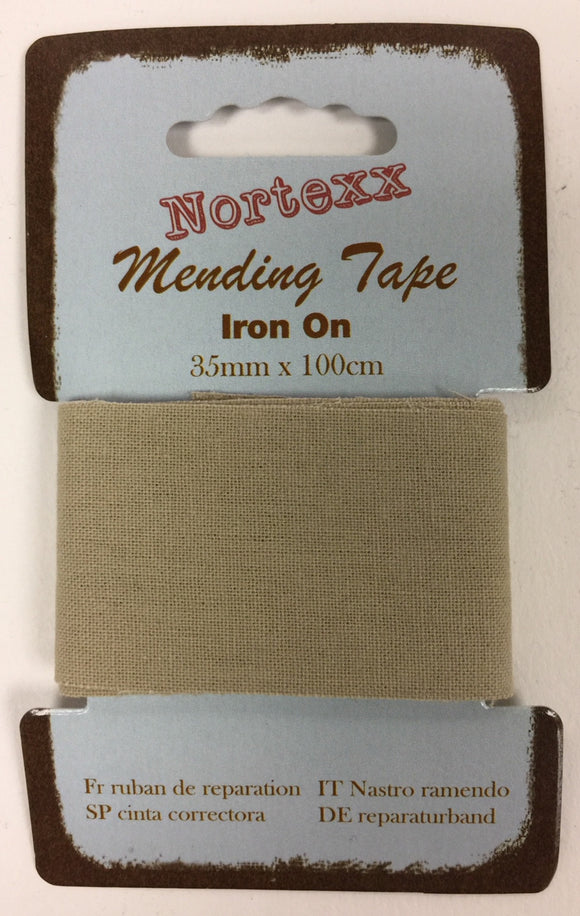 Beige Nortex Iron on Repair Tape 1mtr per card
