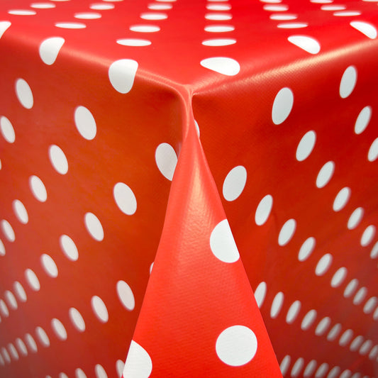 PVC Tablecloth - Red Polka Dot