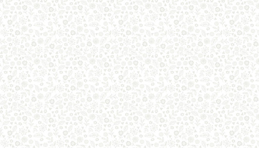 Makower Essentials - Doodle Ditzy White on White