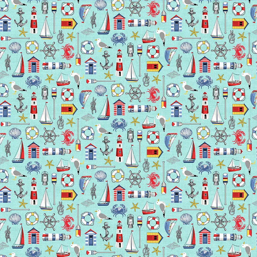 Makower - Nautical Icons - Turquoise