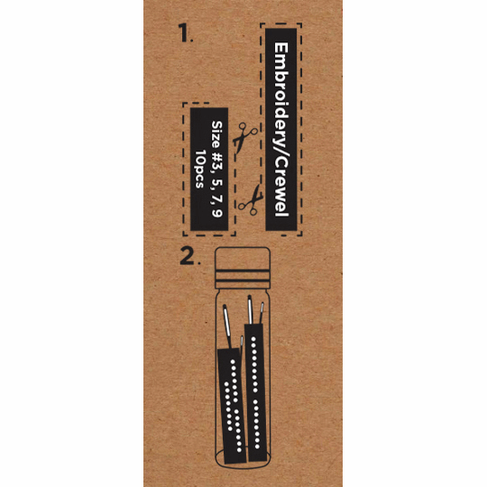 Hemline Gold - Hand Sewing Needles: Premium: Embroidery: Sizes 3-9: 10 Pieces