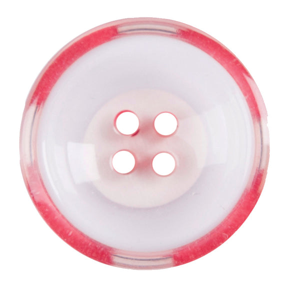 Buttons Clear Pink Painted 4 Hole 24mm