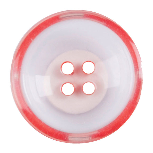 Buttons Clear Red Painted 4 Hole 24mm