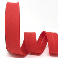 PolyCotton Bias Binding - 30mm - Sunset Red