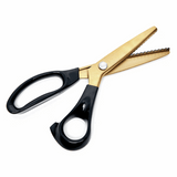Hemline Gold - Scissors: Pinking Shears: 23.5cm/9.25in: Brushed Gold