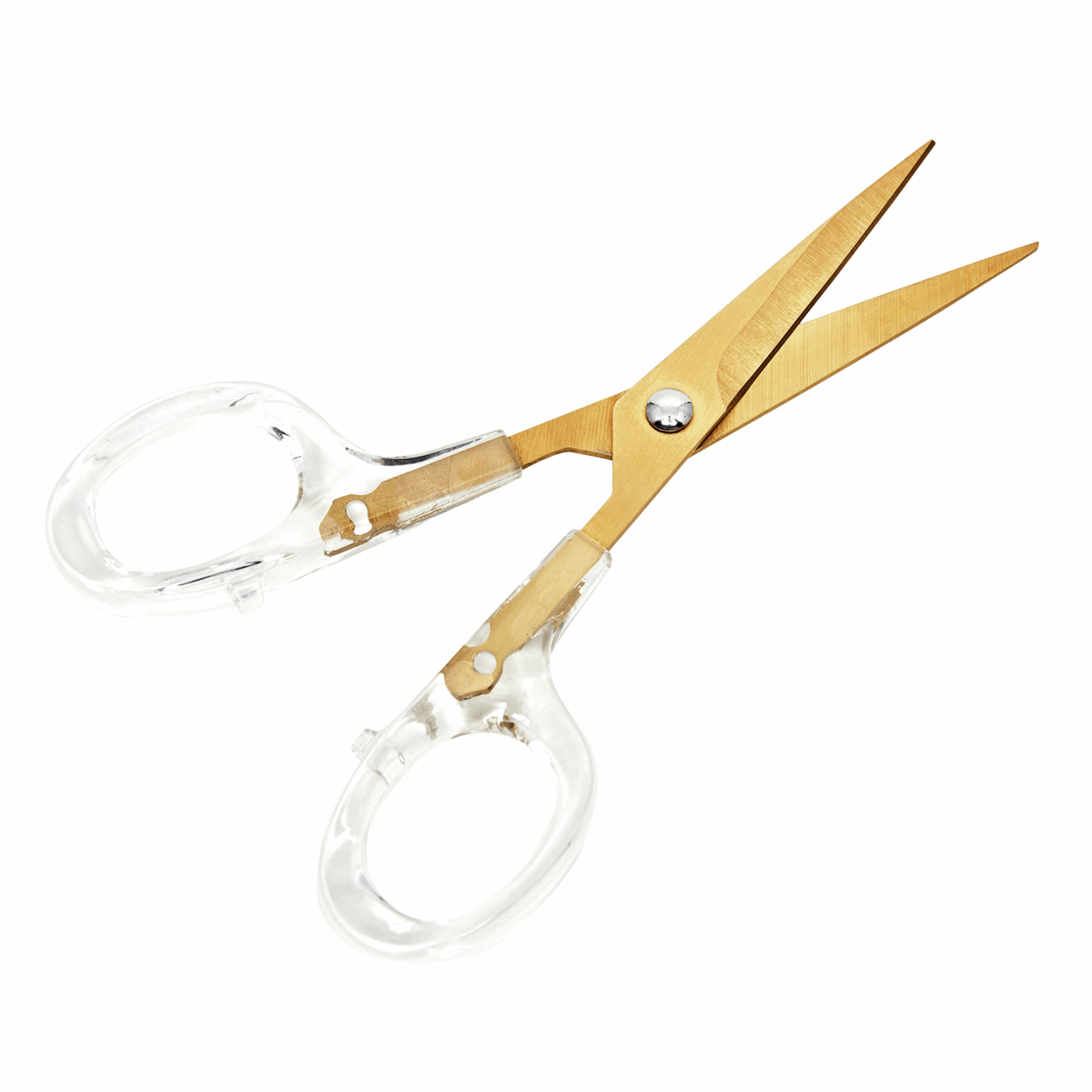 Hemline Gold - Scissors: Embroidery: Acrylic Handle: 12.5cm/5in: Brushed Gold