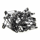 Hemline Gold - Assorted Size Safety Pins: Assorted Sizes: 50 Pieces: Black
