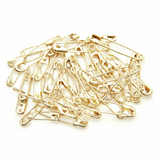 Hemline Gold - Assorted Size Safety Pins: Assorted Sizes: 50 Pieces: Gold