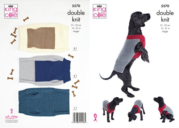 King Cole Knitting Pattern - Dog Coats 5570