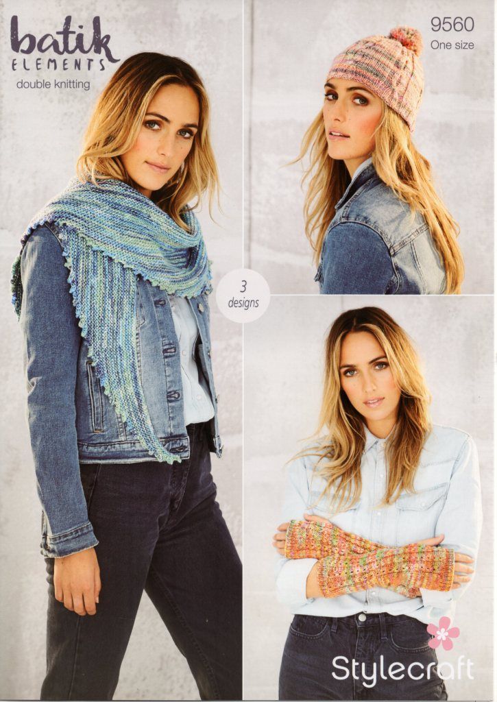 Stylecraft Batik DK Knitting Pattern 9560