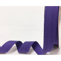 Cotton Herringbone Webbing - 25mm - Purple