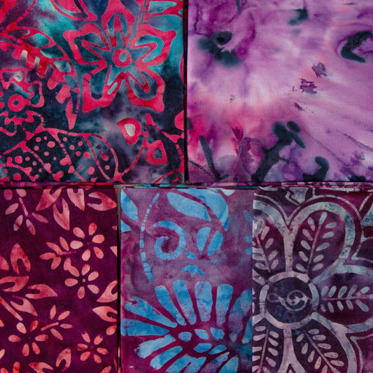Fabric Freedom - Batik Fat Quarter Bundle Pack - Purples