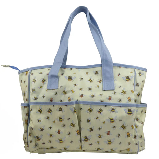 Bees Large Oilskin Pocket Bag by Emma Ball Ltd