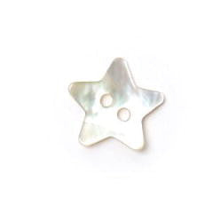 Buttons - Natural Shell Star - 15mm
