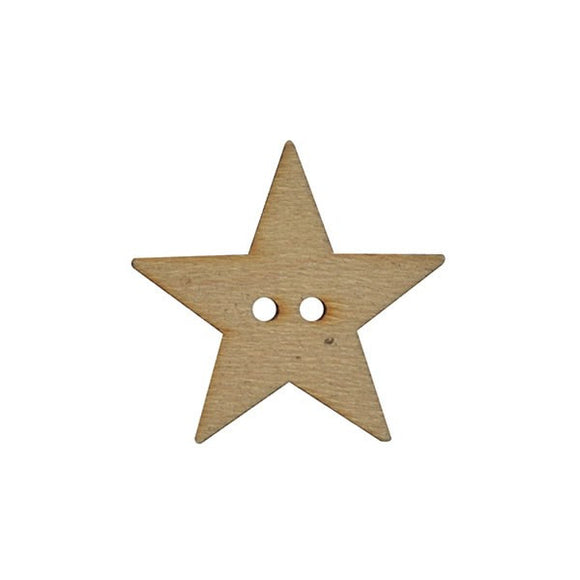 Buttons - Wooden Star 15mm