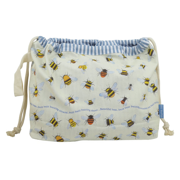 Bees Drawstring Bag by Emma Ball Ltd